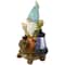 12.5" Solar LED-Lit Gnome & Turtle Outdoor Garden Statue